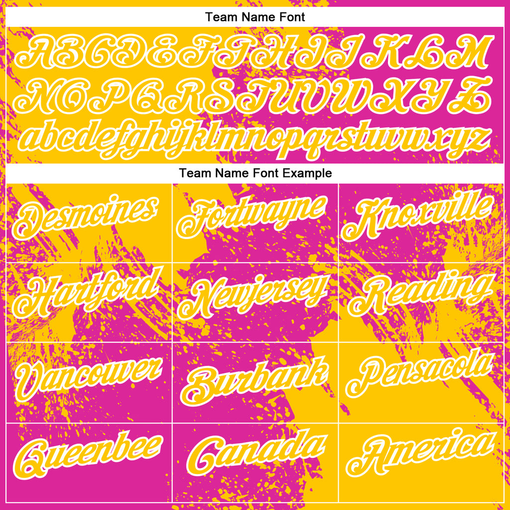 Custom Yellow Deep Pink-White 3D Pattern Design Abstract Brush Stroke Performance Polo Shirt