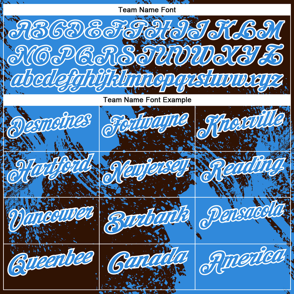 Custom Powder Blue Brown-White 3D Pattern Design Abstract Brush Stroke Performance Polo Shirt
