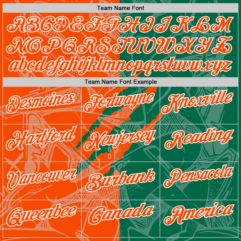 Custom Graffiti Pattern Orange Kelly Green-White 3D Scratch Performance Polo Shirt