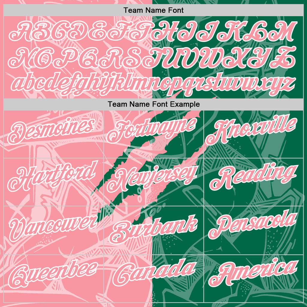 Custom Graffiti Pattern Medium Pink Kelly Green-White 3D Scratch Performance Polo Shirt