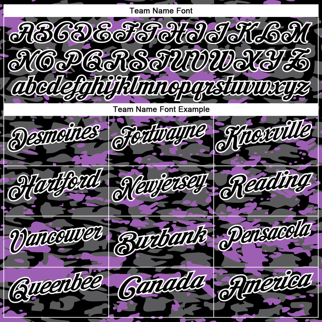 Custom Black Steel Gray Medium Purple-White 3D Pattern Design Splash Performance Polo Shirt