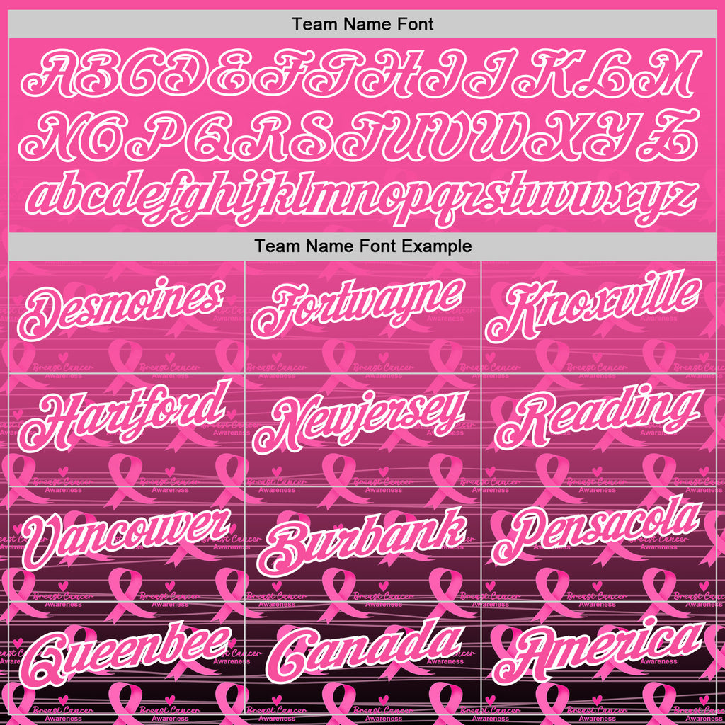 Custom Pink Black-White 3D Gradient Pink Ribbon Breast Cancer Awareness Performance Polo Shirt