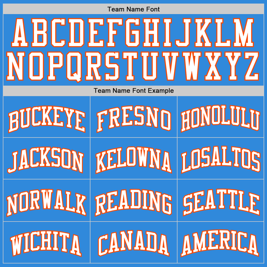 Custom Powder Blue White-Orange Authentic Basketball Jersey
