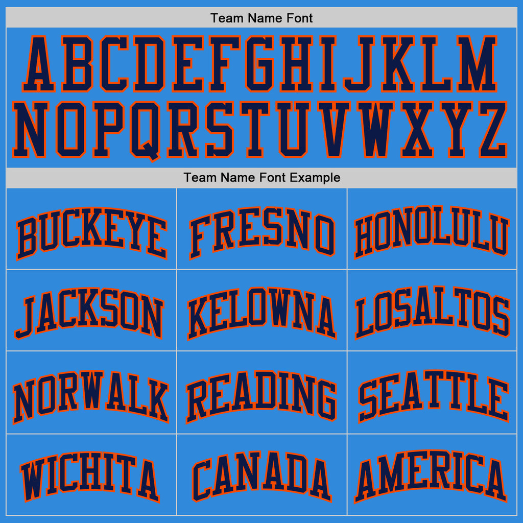 Custom Powder Blue Navy-Orange Authentic Basketball Jersey