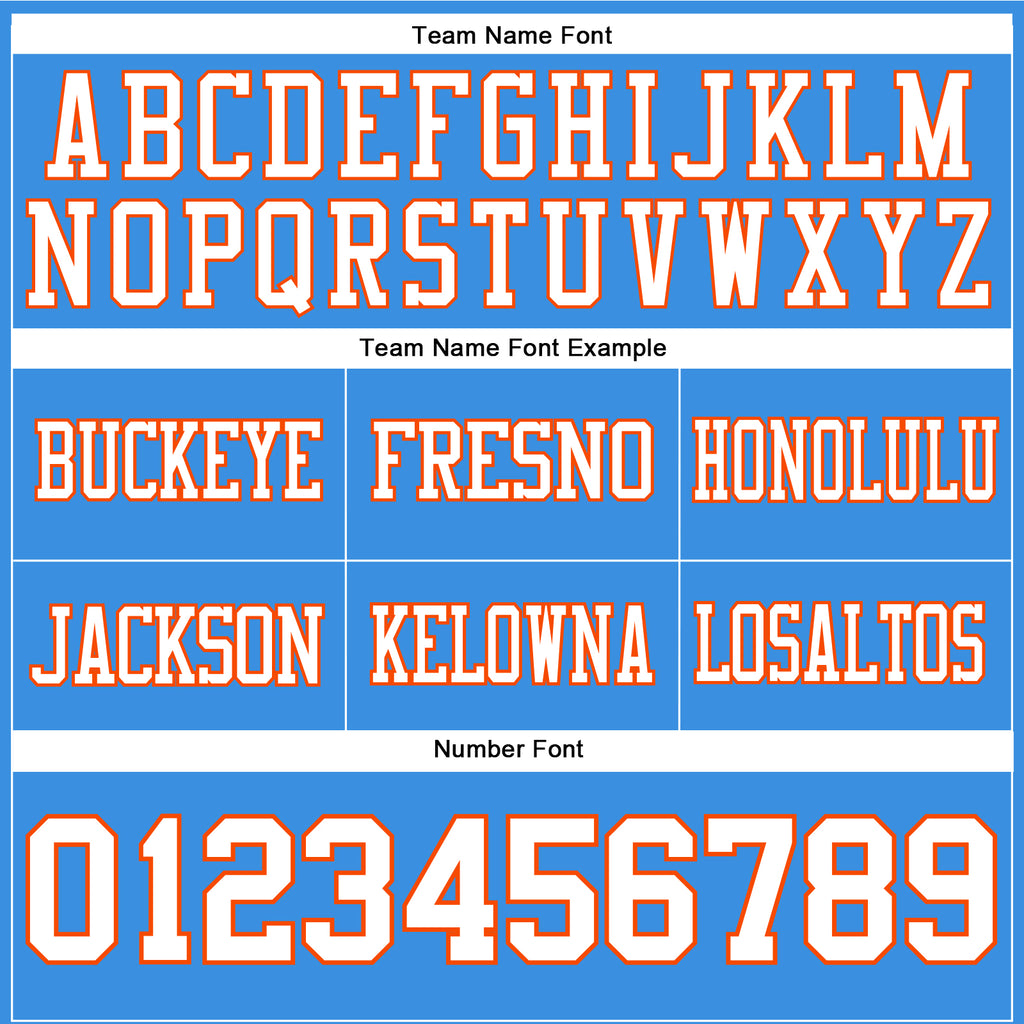 Custom Powder Blue White-Orange Authentic Football Jersey