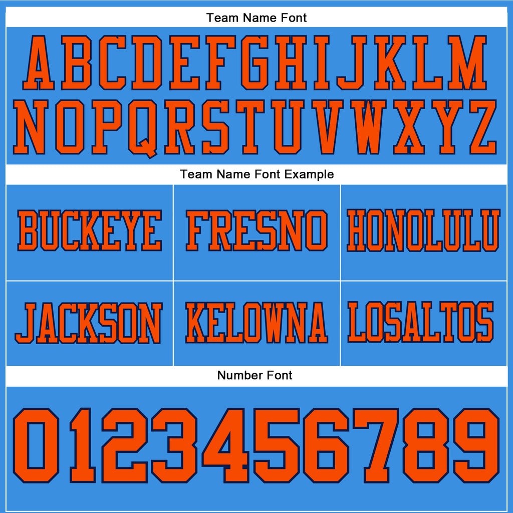 Custom Powder Blue Orange-Navy Authentic Football Jersey