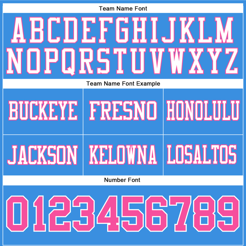 Custom Powder Blue Pink-White Authentic Football Jersey
