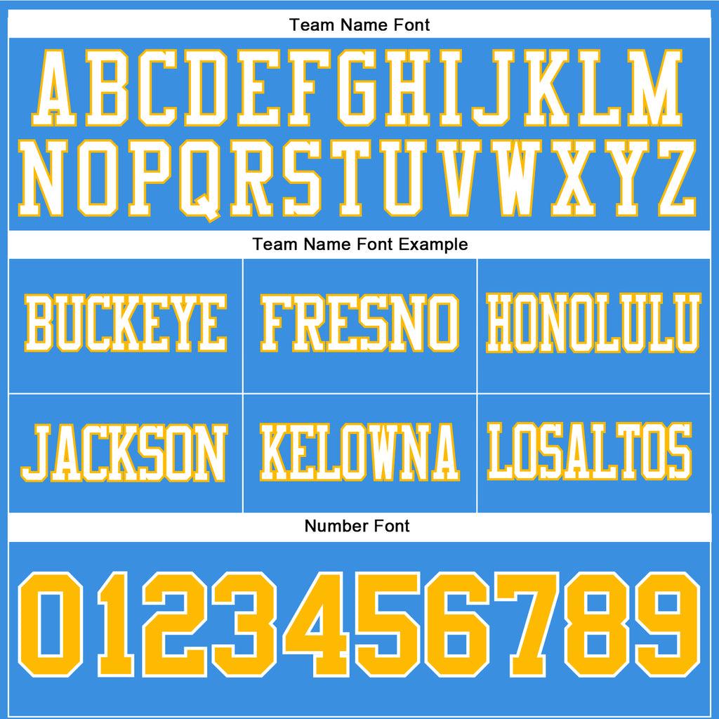 Custom Powder Blue Gold-White Authentic Football Jersey