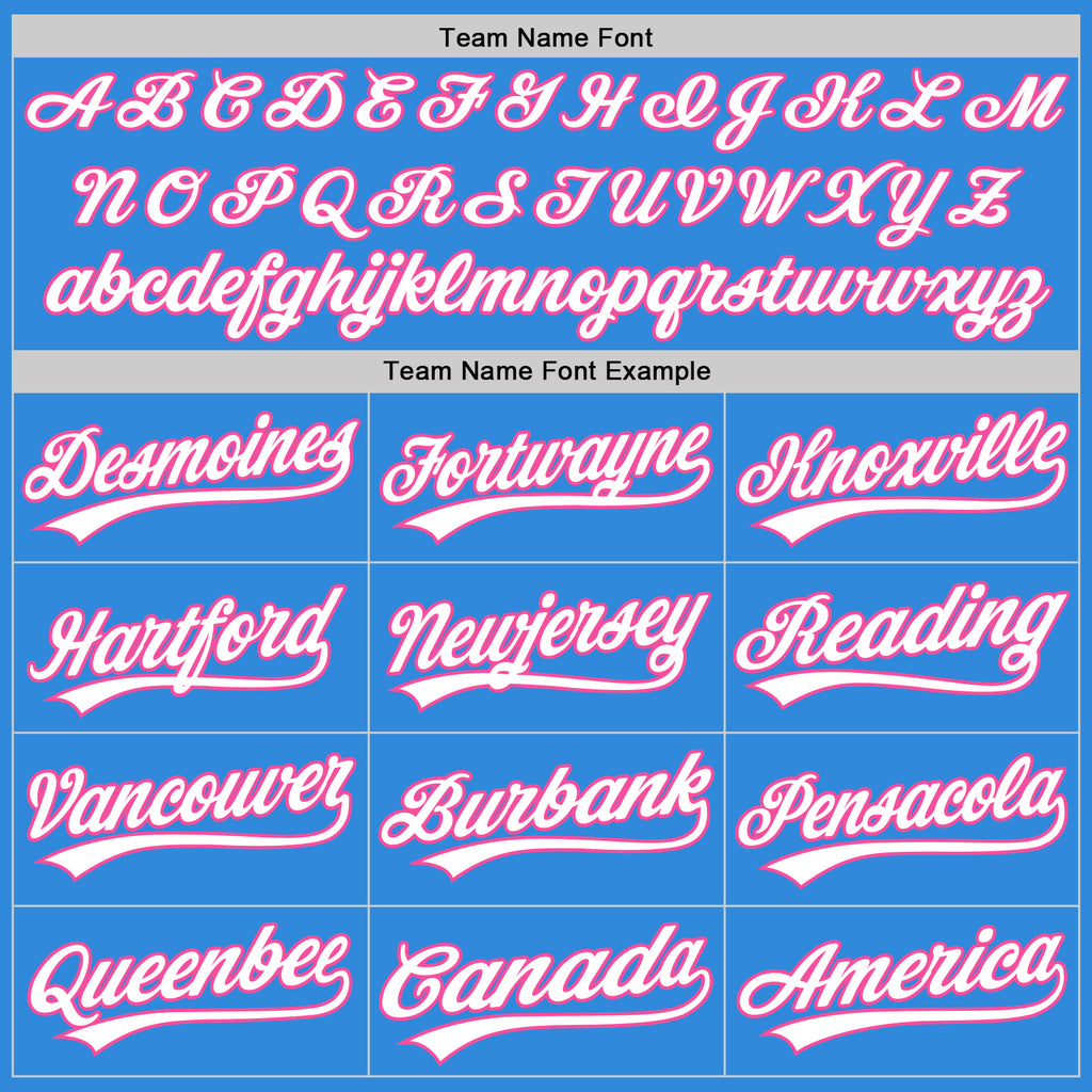 Custom Stitched Powder Blue White-Pink Baseball Pullover Sweatshirt Hoodie