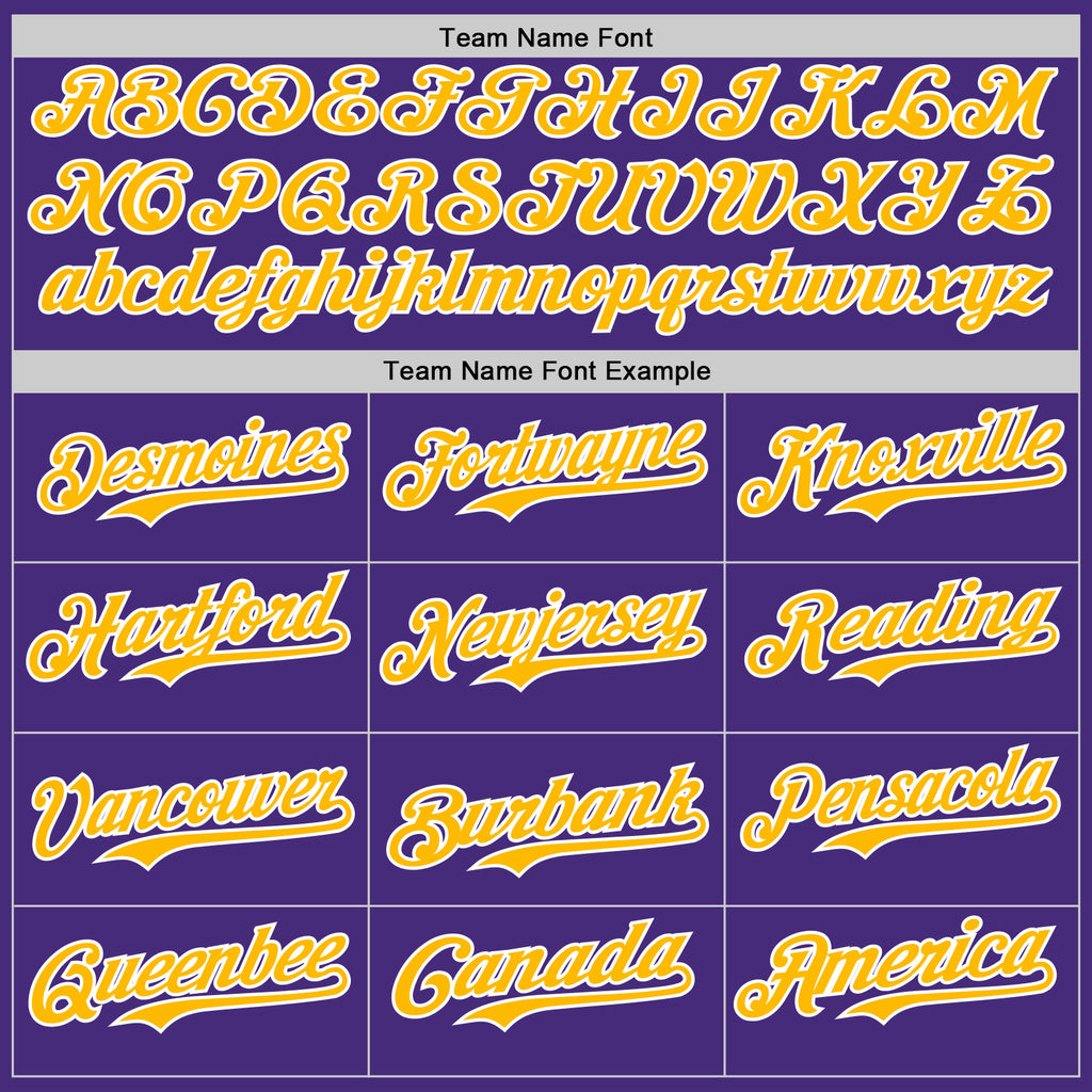Custom Purple White Gray-Gold Authentic Baseball Jersey
