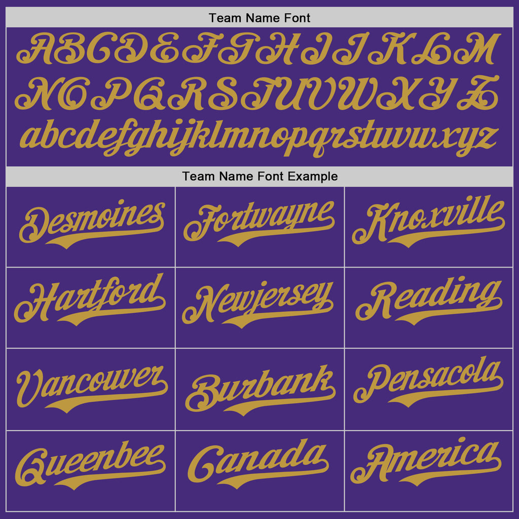 Custom Purple Old Gold Authentic Baseball Jersey