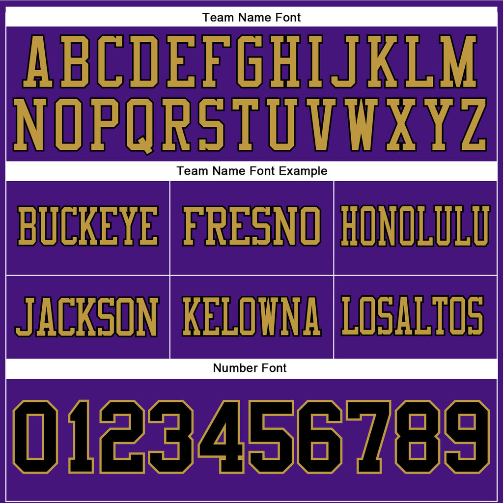 Custom Purple Black-Old Gold Authentic Football Jersey