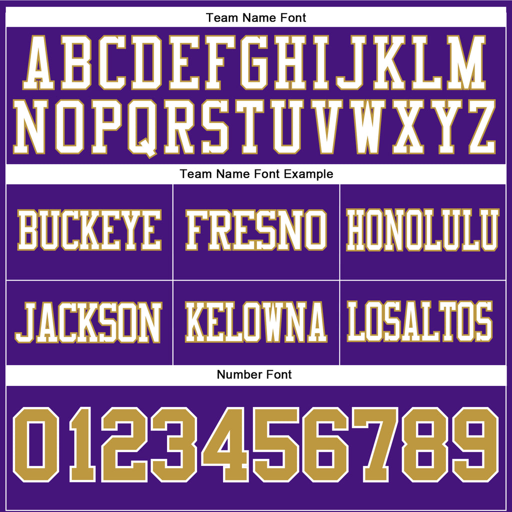 Custom Purple Old Gold-White Authentic Football Jersey
