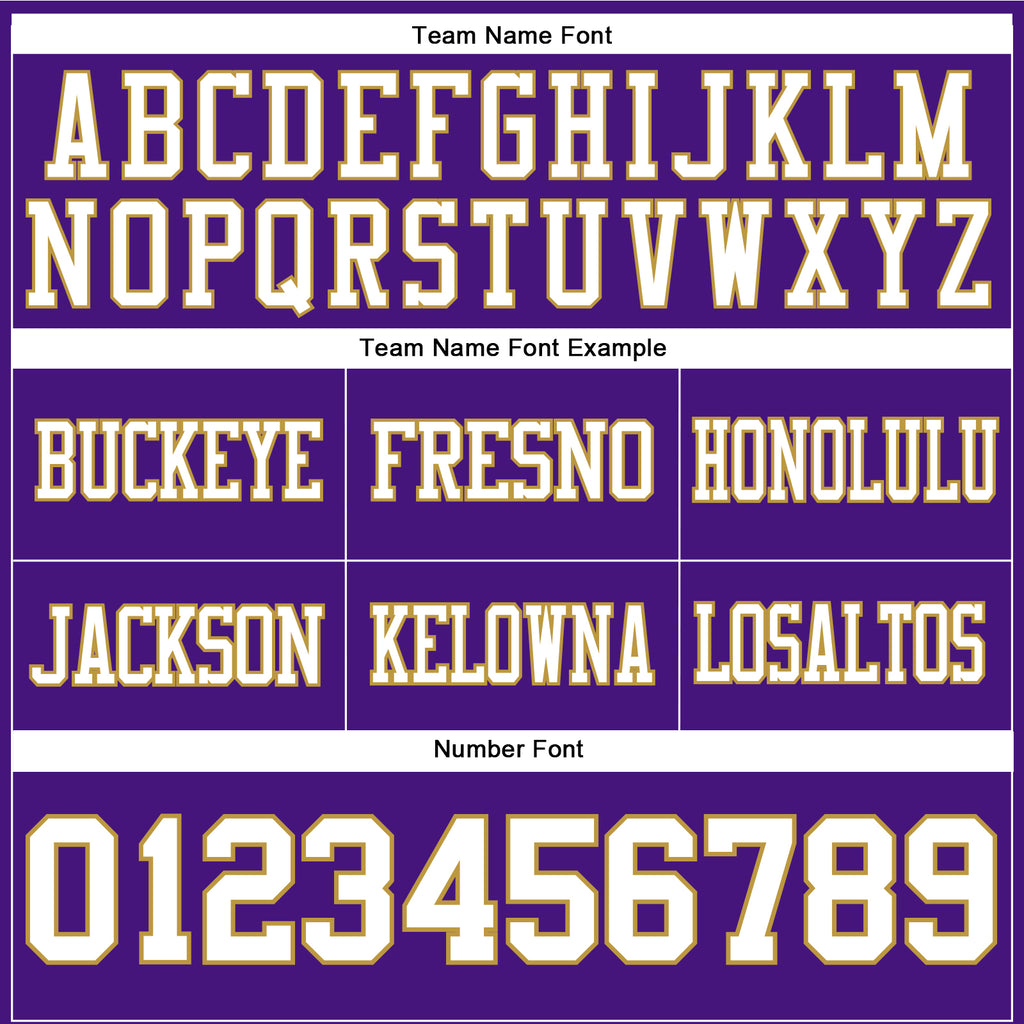 Custom Purple White-Old Gold Authentic Football Jersey