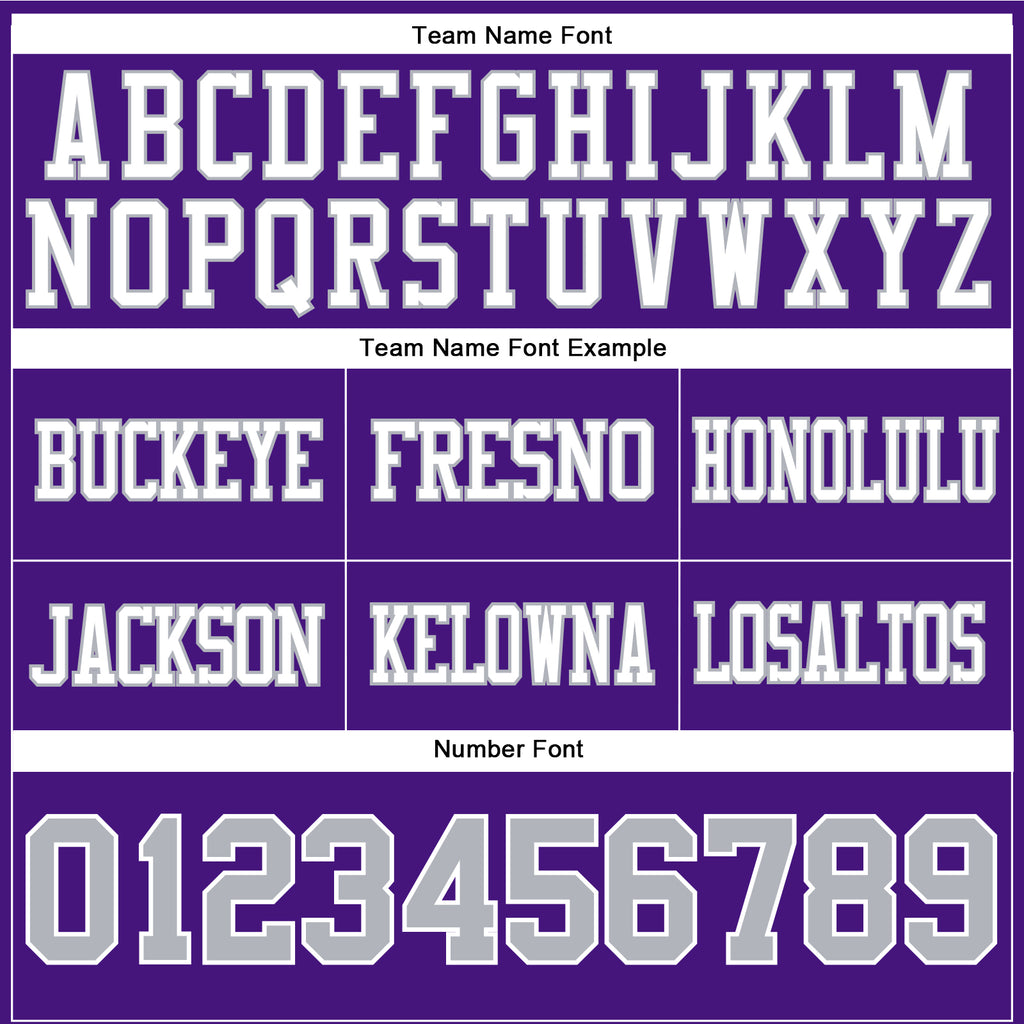Custom Purple Gray-White Authentic Football Jersey
