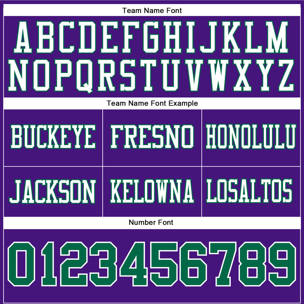 Custom Purple Kelly Green-White Authentic Football Jersey