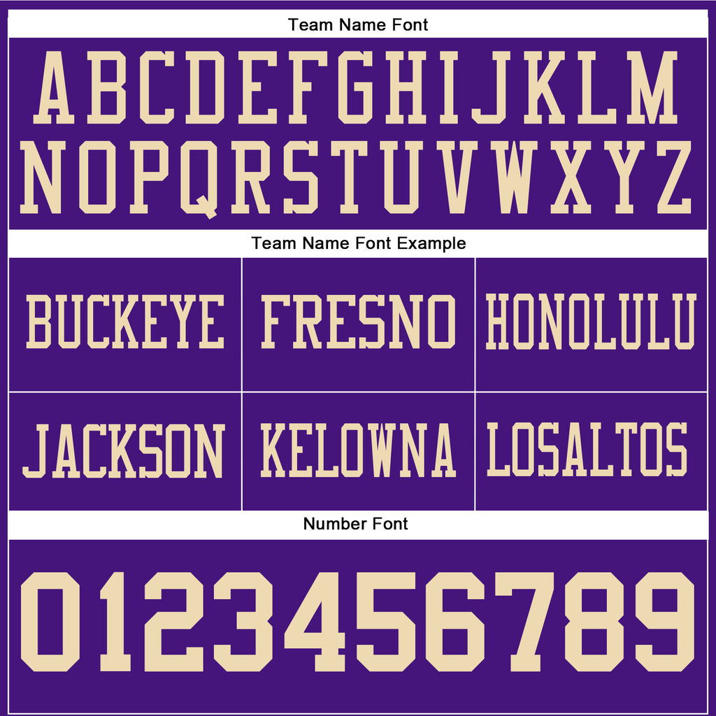 Custom Purple Cream Authentic Football Jersey