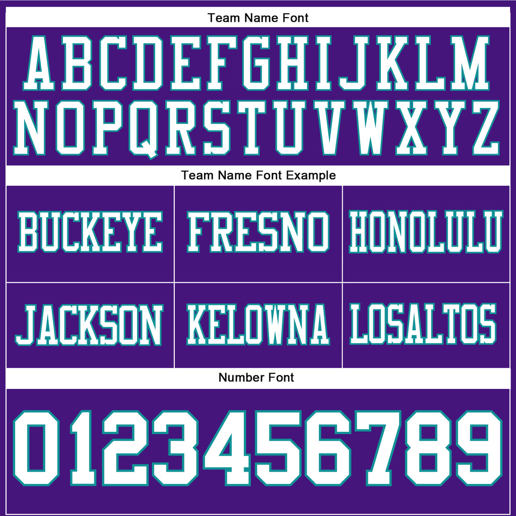 Custom Purple White-Teal Authentic Football Jersey