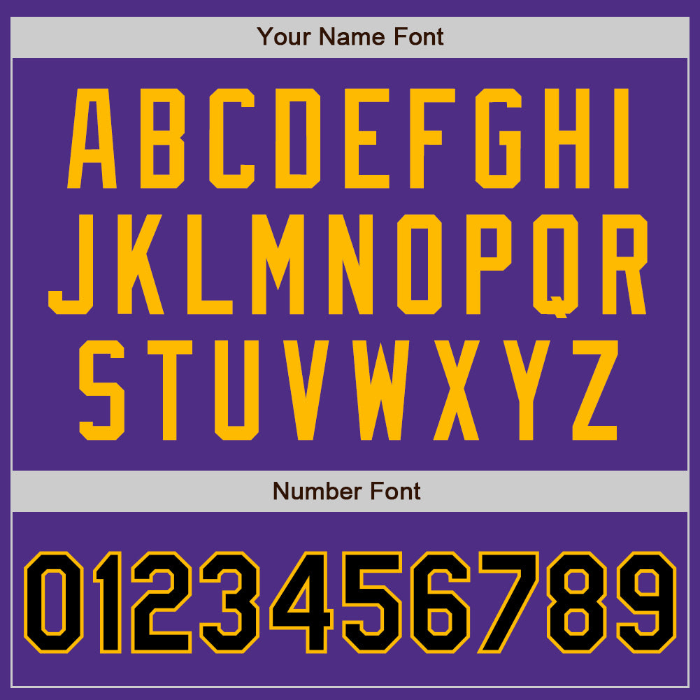 Custom Stitched Purple Black-Gold Baseball Pullover Sweatshirt Hoodie