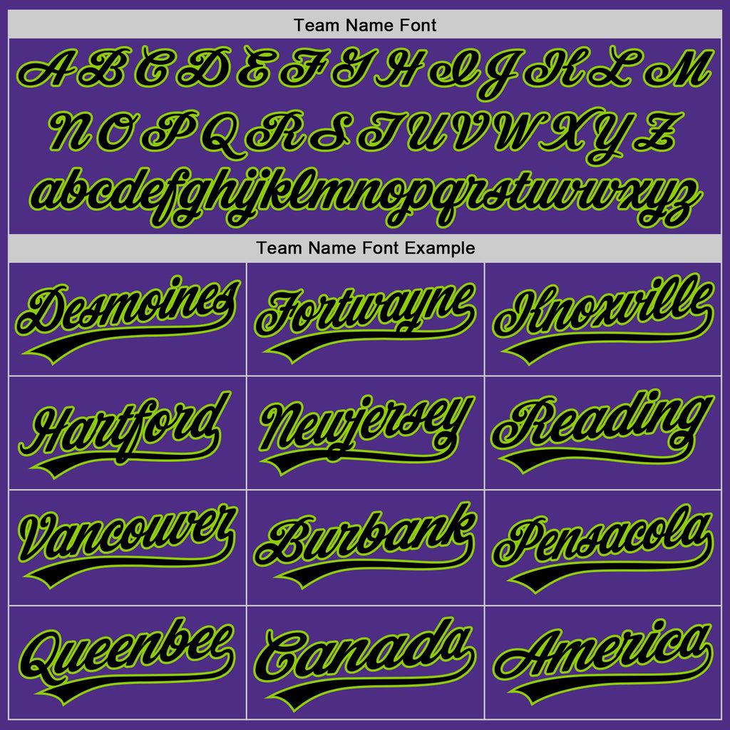 Custom Stitched Purple Black-Neon Green Baseball Pullover Sweatshirt Hoodie