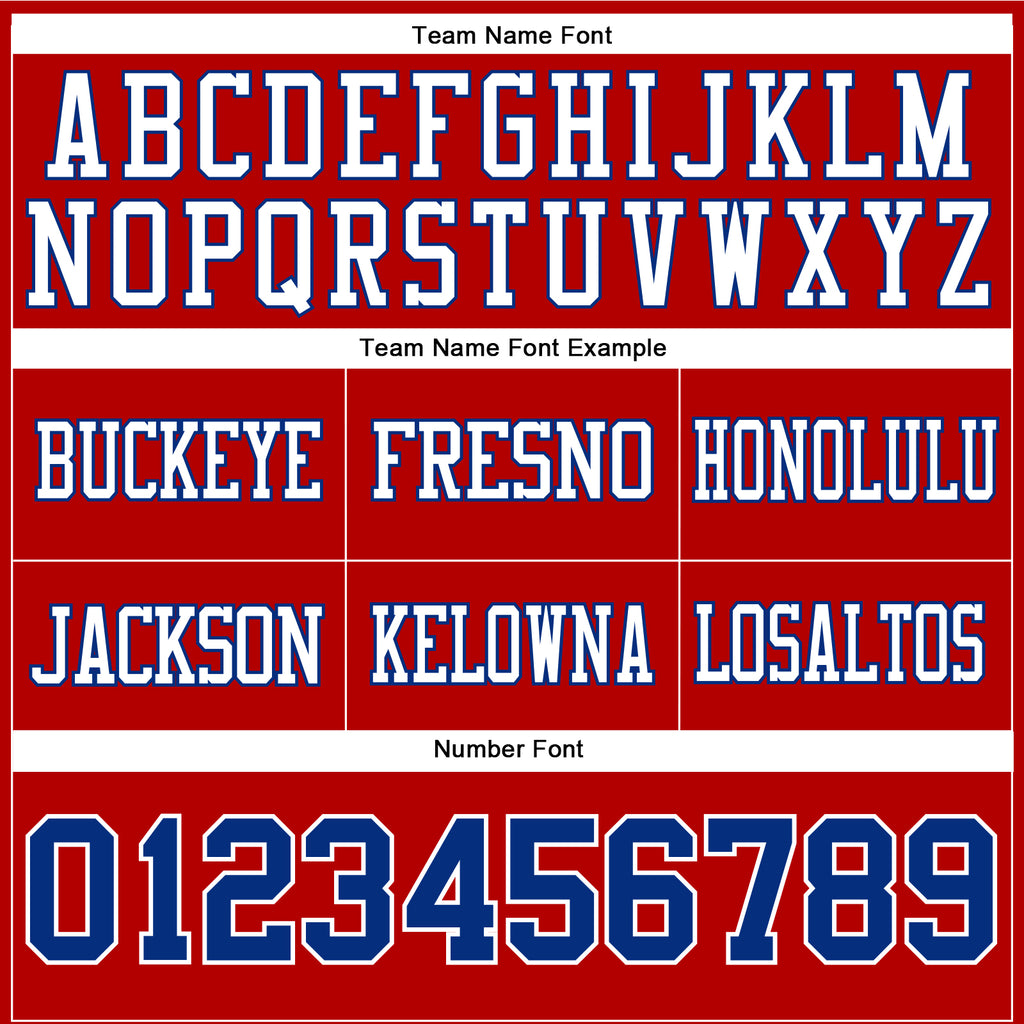 Custom Red Royal-White Authentic Football Jersey