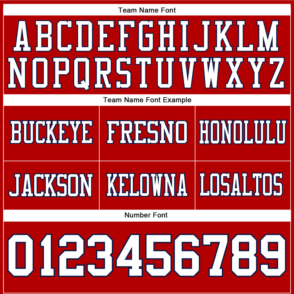 Custom Red White-Navy Authentic Football Jersey