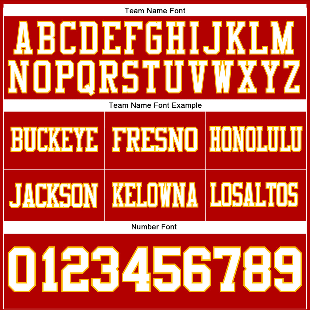 Custom Red White-Gold Authentic Football Jersey