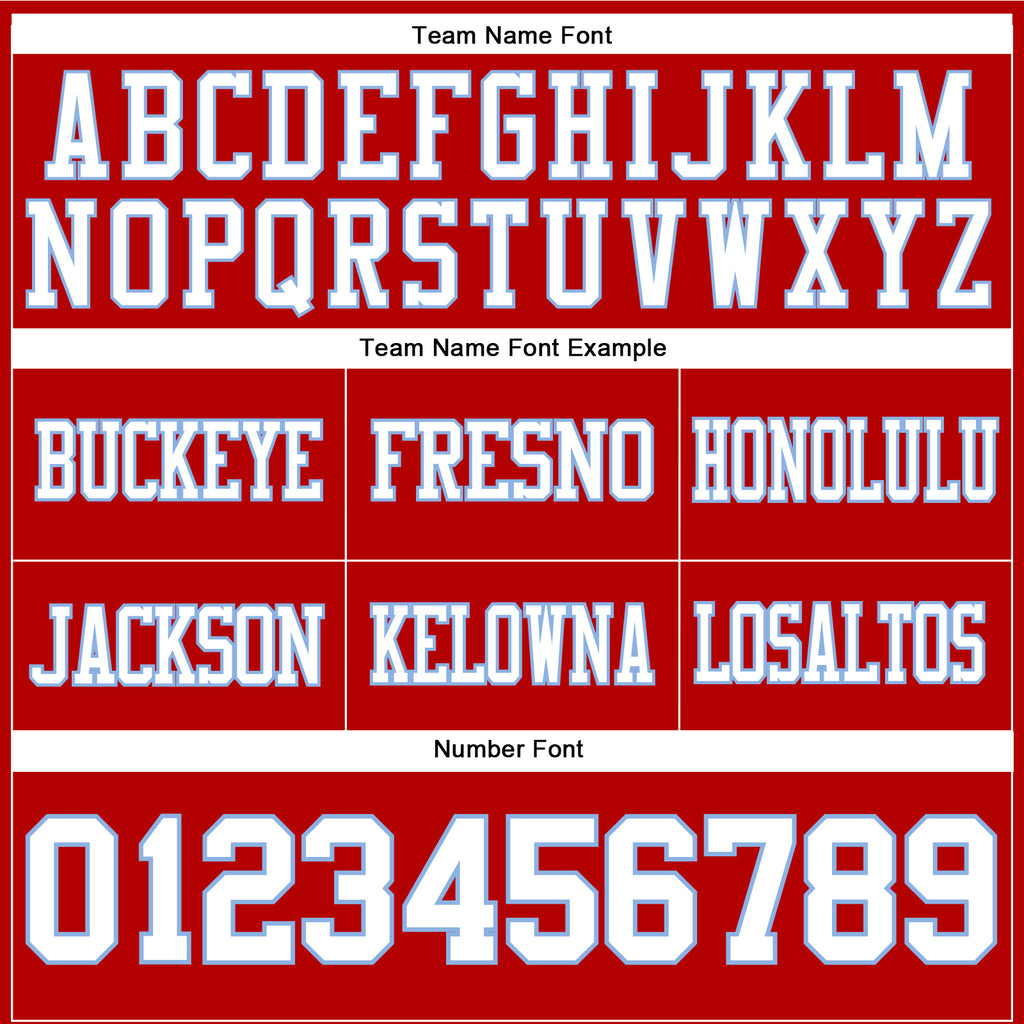Custom Red White-Light Blue Authentic Football Jersey