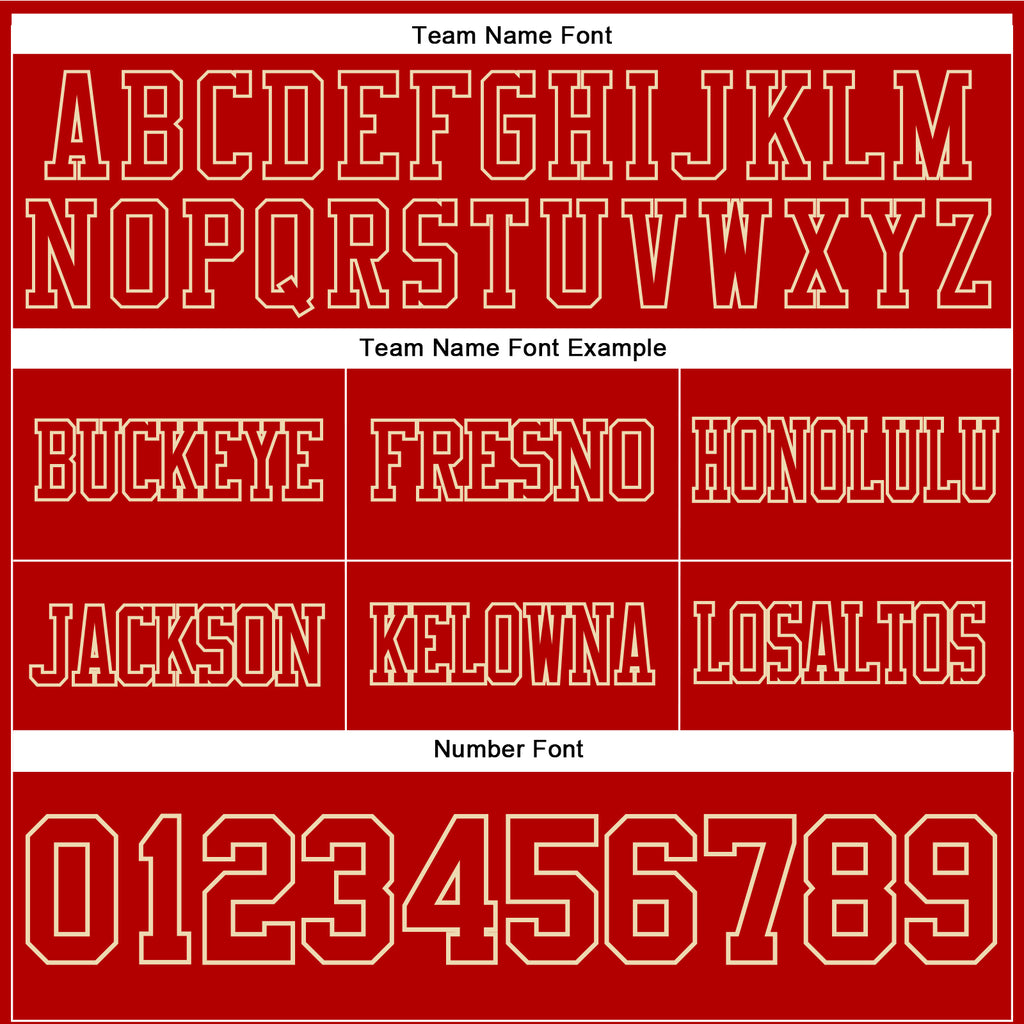 Custom Red Cream Authentic Football Jersey