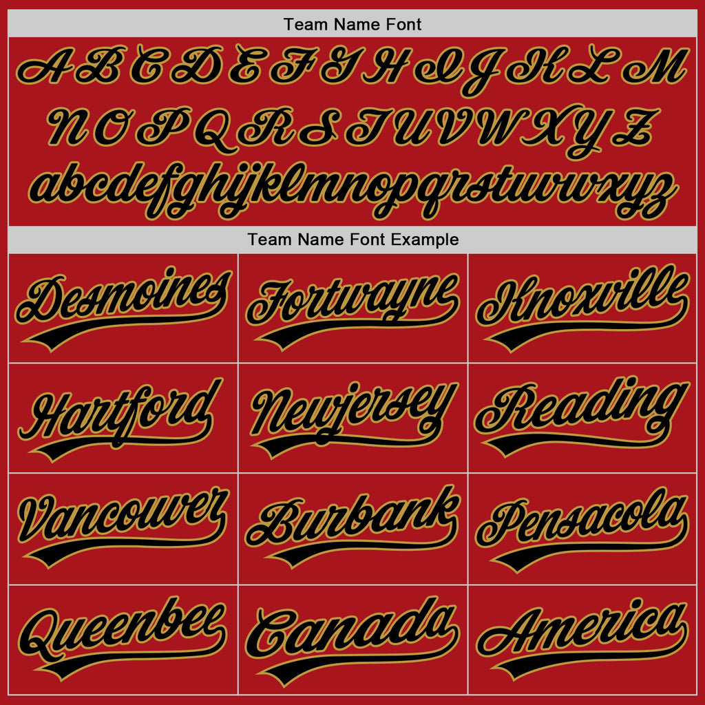 Custom Stitched Red Black-Old Gold Baseball Pullover Sweatshirt Hoodie