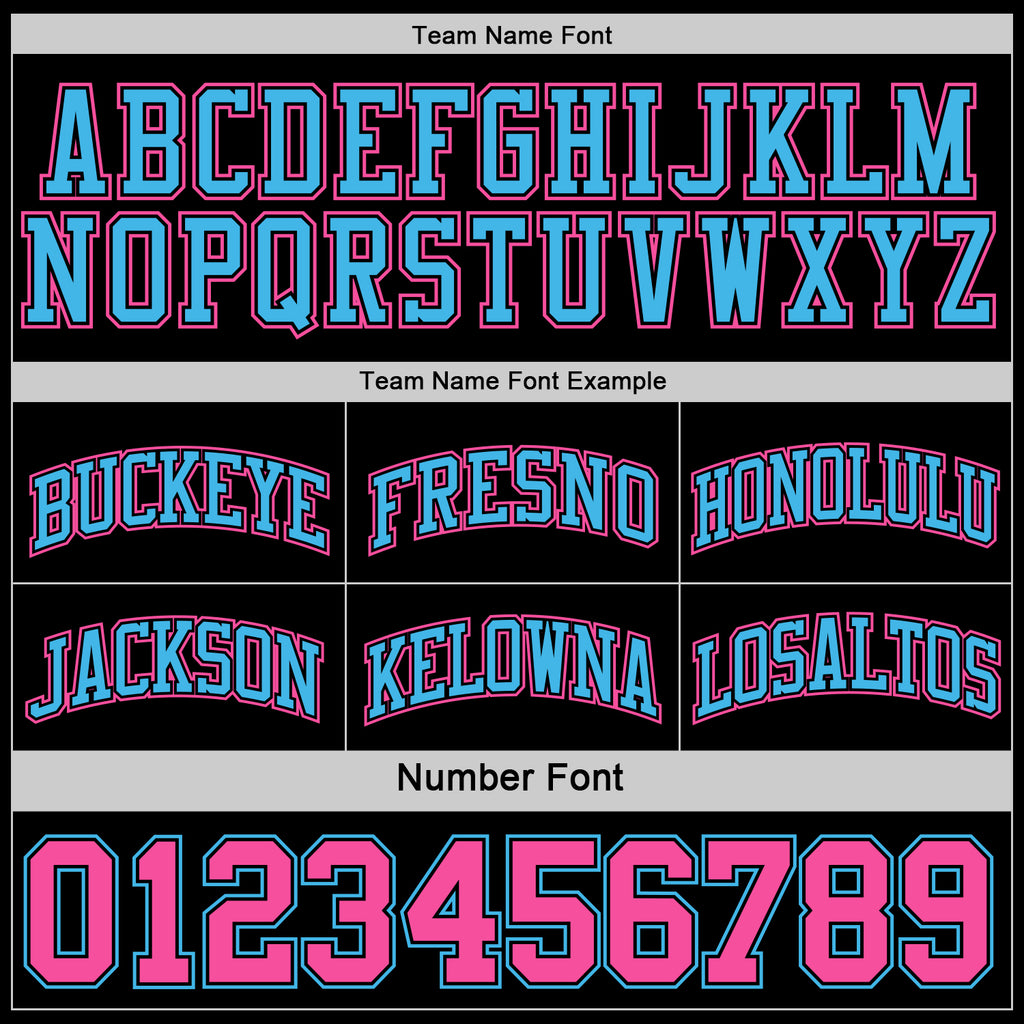 Custom Reversible Black Pink-Sky Blue Double Side Authentic Basketball Jersey