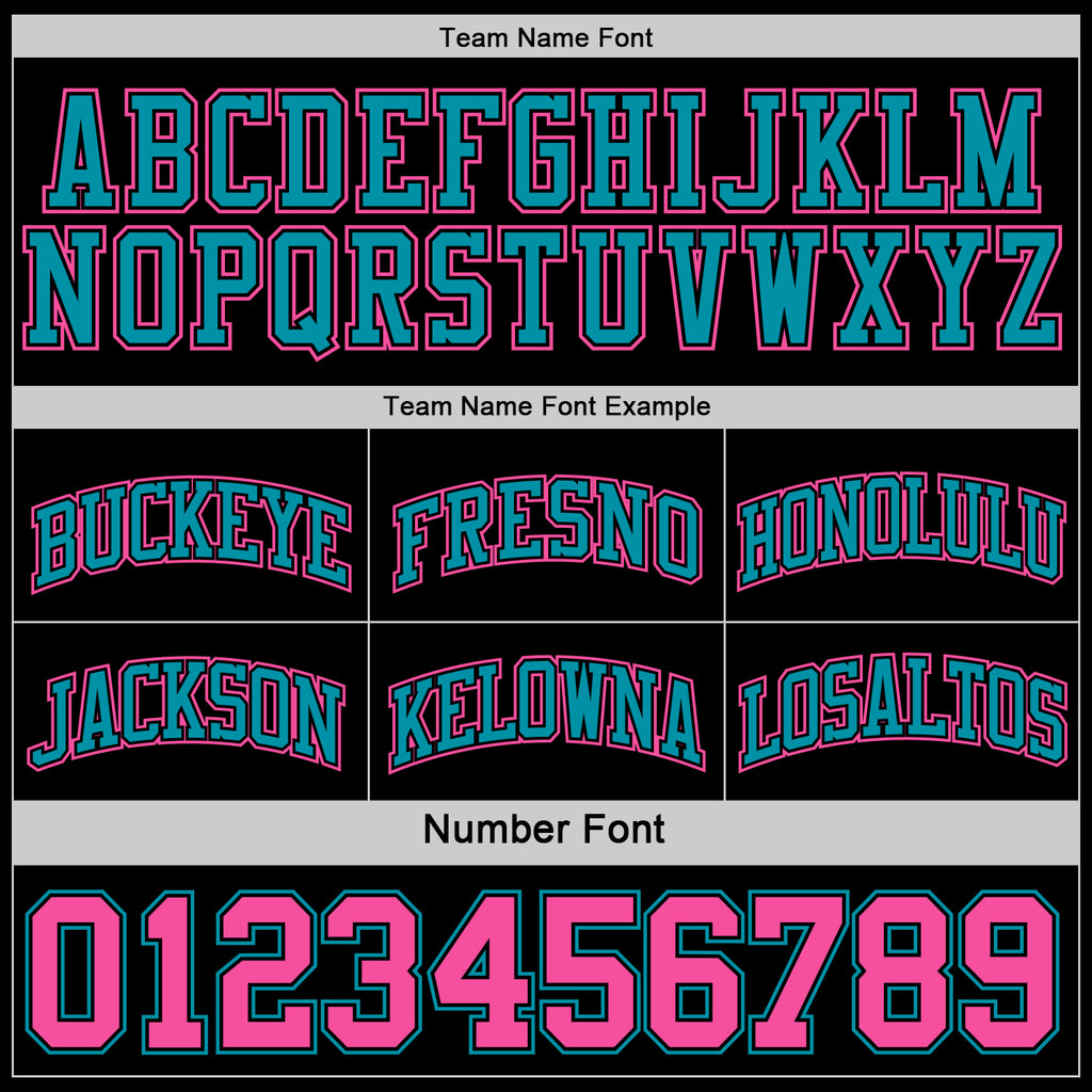 Custom Reversible Black Pink-Teal Double Side Authentic Basketball Jersey