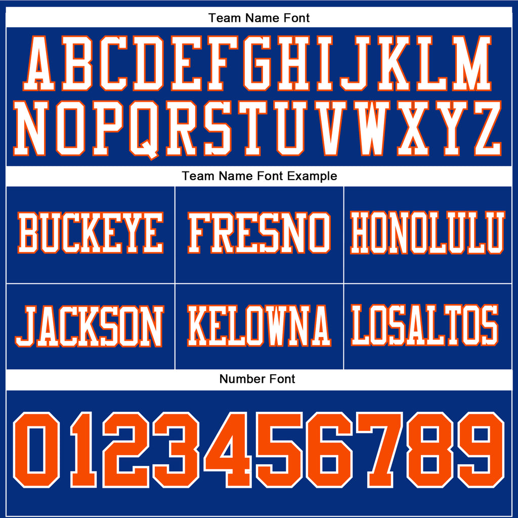 Custom Royal Orange-White Mesh Authentic Football Jersey