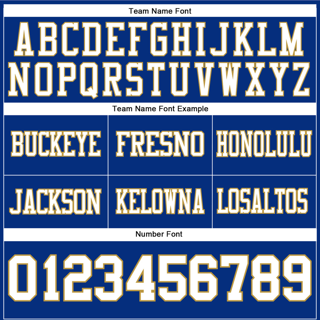 Custom Royal White-Old Gold Mesh Authentic Football Jersey