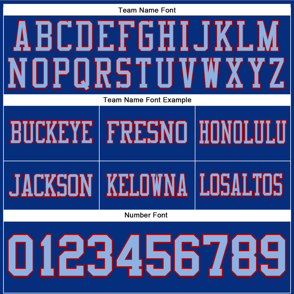 Custom Royal Light Blue-Red Mesh Authentic Football Jersey