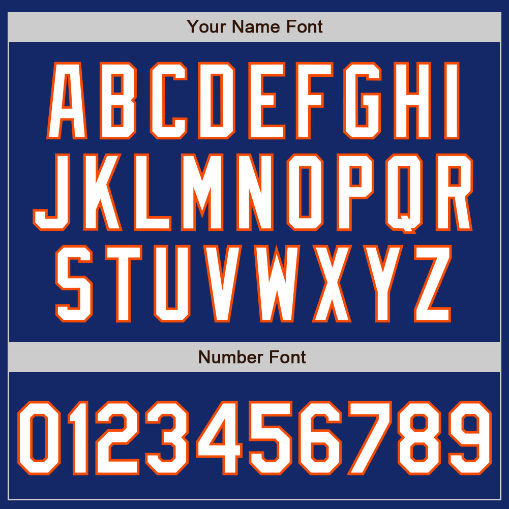 Custom Stitched Royal White-Orange Baseball Pullover Sweatshirt Hoodie