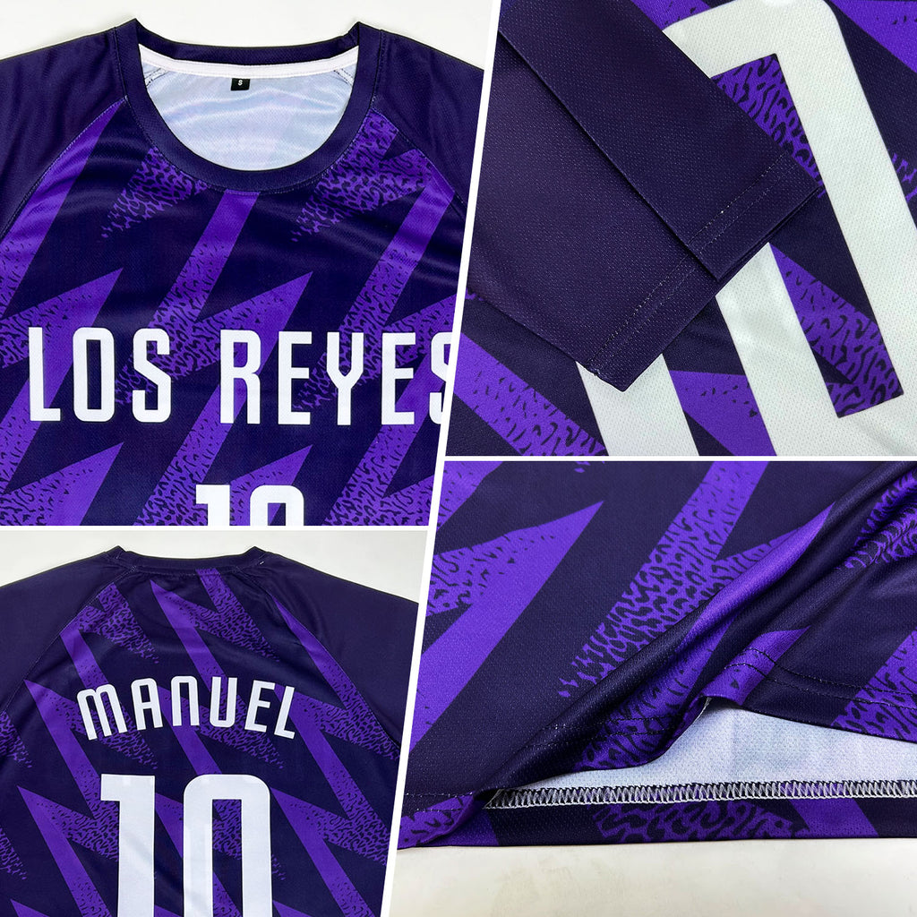 Custom Purple White Sublimation Soccer Uniform Jersey