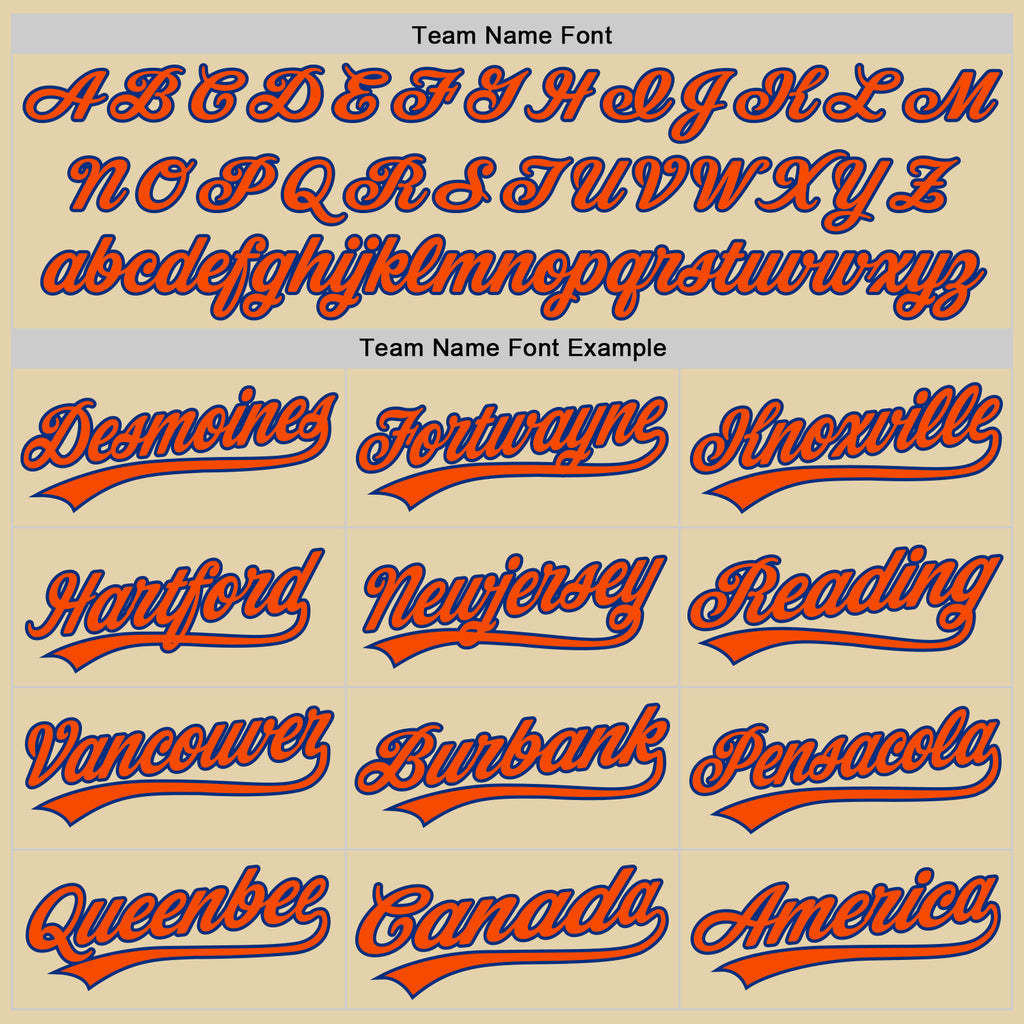 Custom Sand Orange-Royal Authentic Baseball Jersey