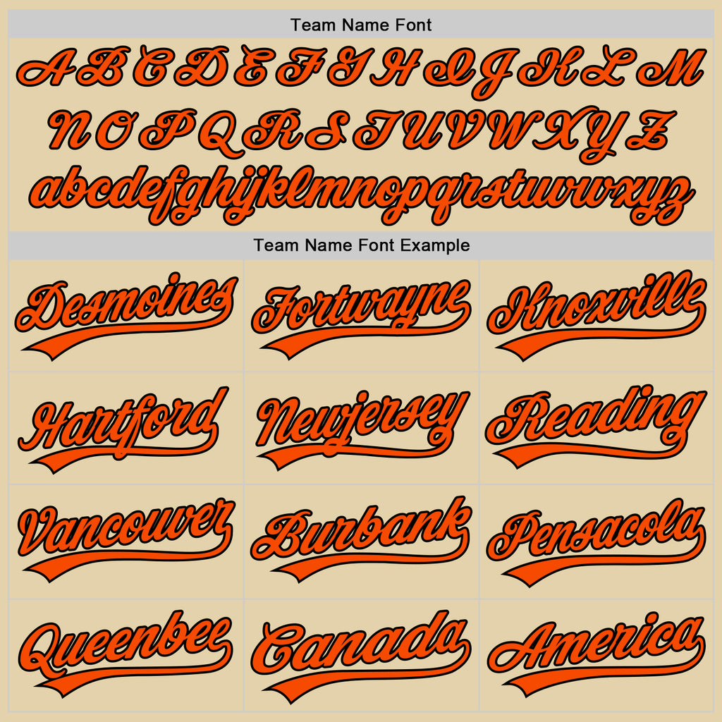 Custom Sand Orange-Black Authentic Baseball Jersey