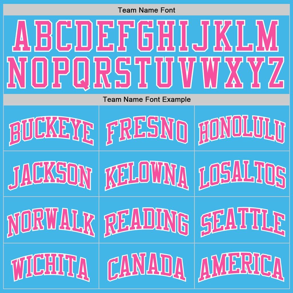 Custom Sky Blue Pink-White Authentic Basketball Jersey