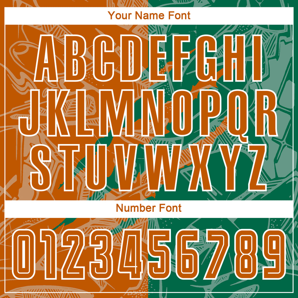 Custom Graffiti Pattern Texas Orange-Kelly Green Scratch Sublimation Soccer Uniform Jersey