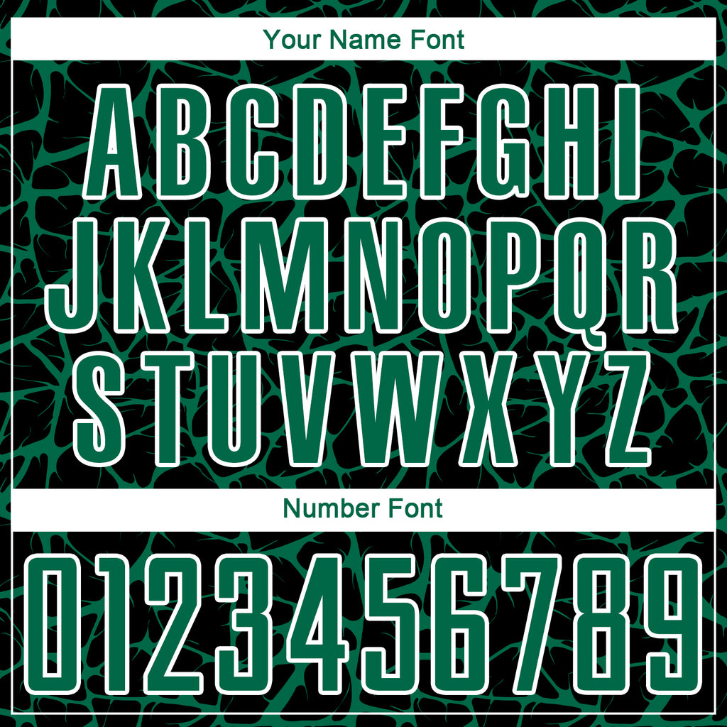 Custom Black Kelly Green-White Abstract Network Splash Sublimation Soccer Uniform Jersey