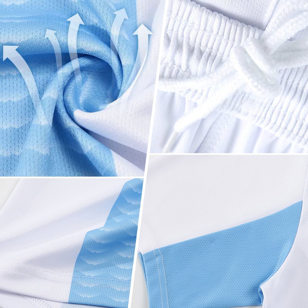 Custom Neon Green Navy-White Gradient Line Sublimation Soccer Uniform Jersey