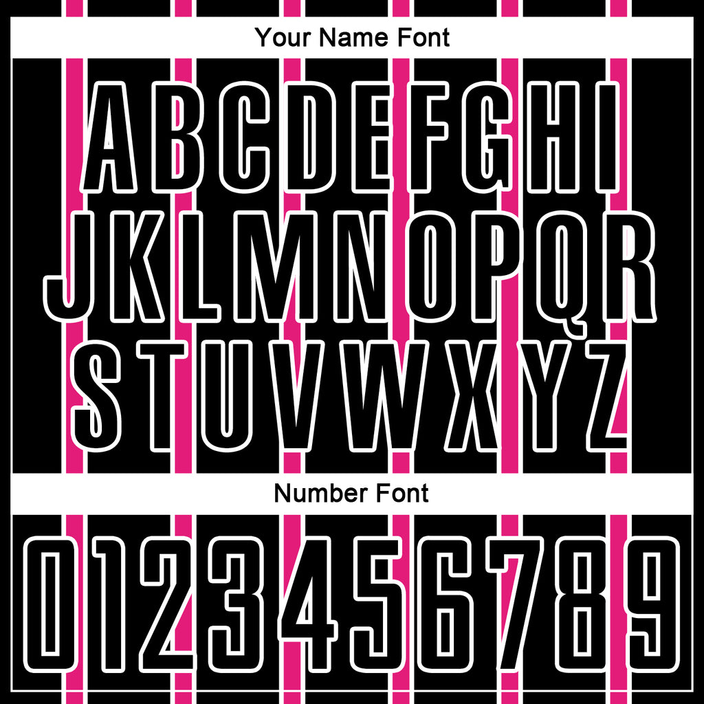Custom Black Hot Pink-White Stripe Line Sublimation Soccer Uniform Jersey