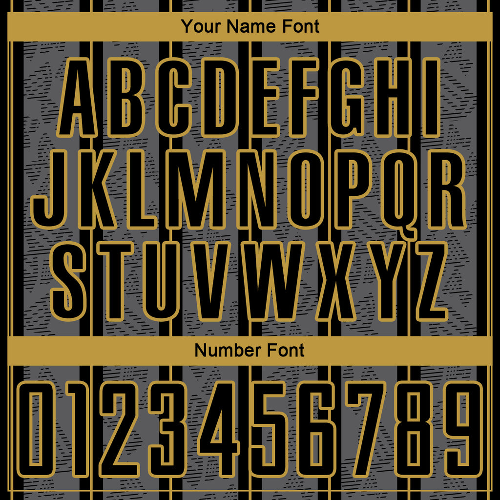 Custom Gray Black-Old Gold Stripe Line Sublimation Soccer Uniform Jersey