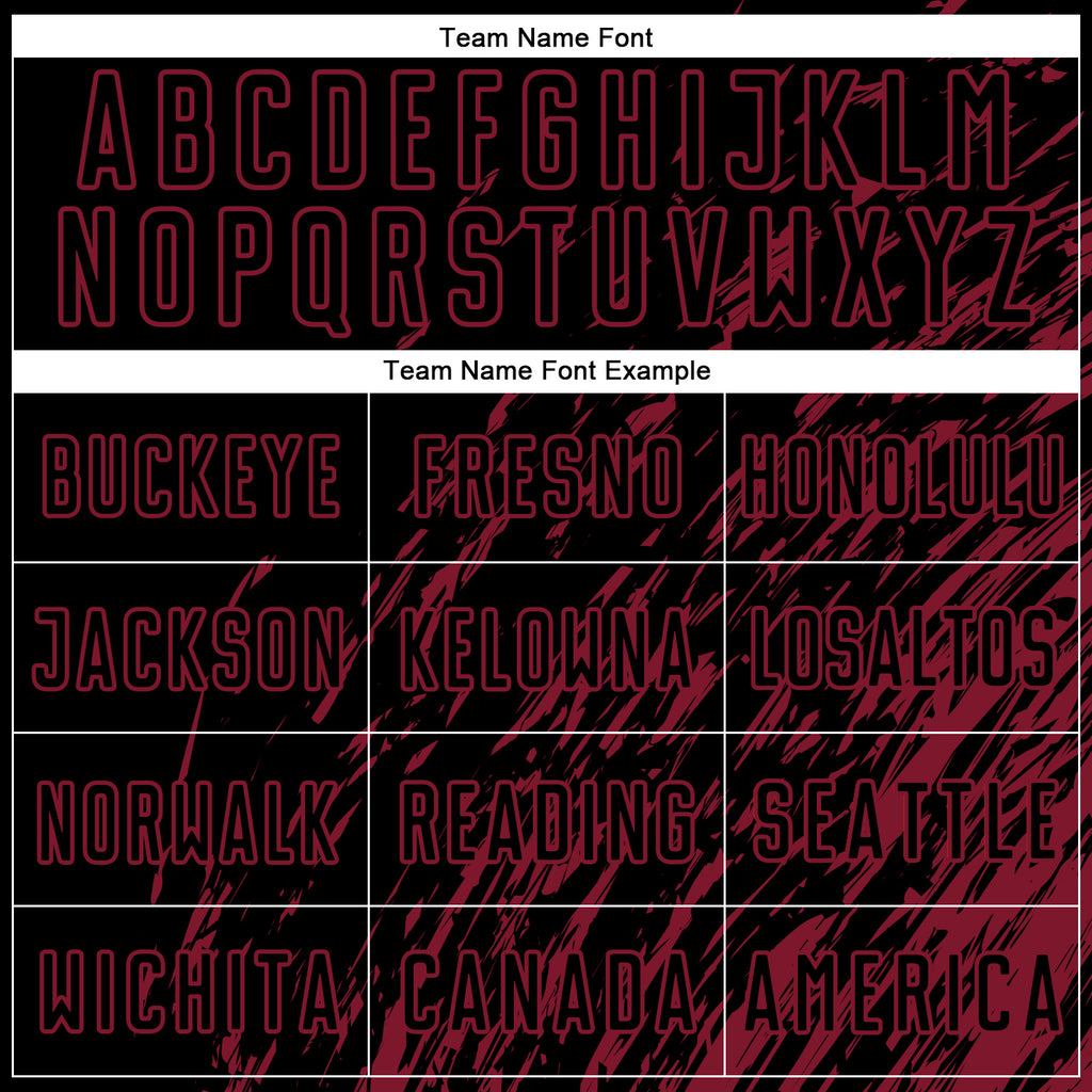 Custom Black Crimson Splash Sublimation Soccer Uniform Jersey