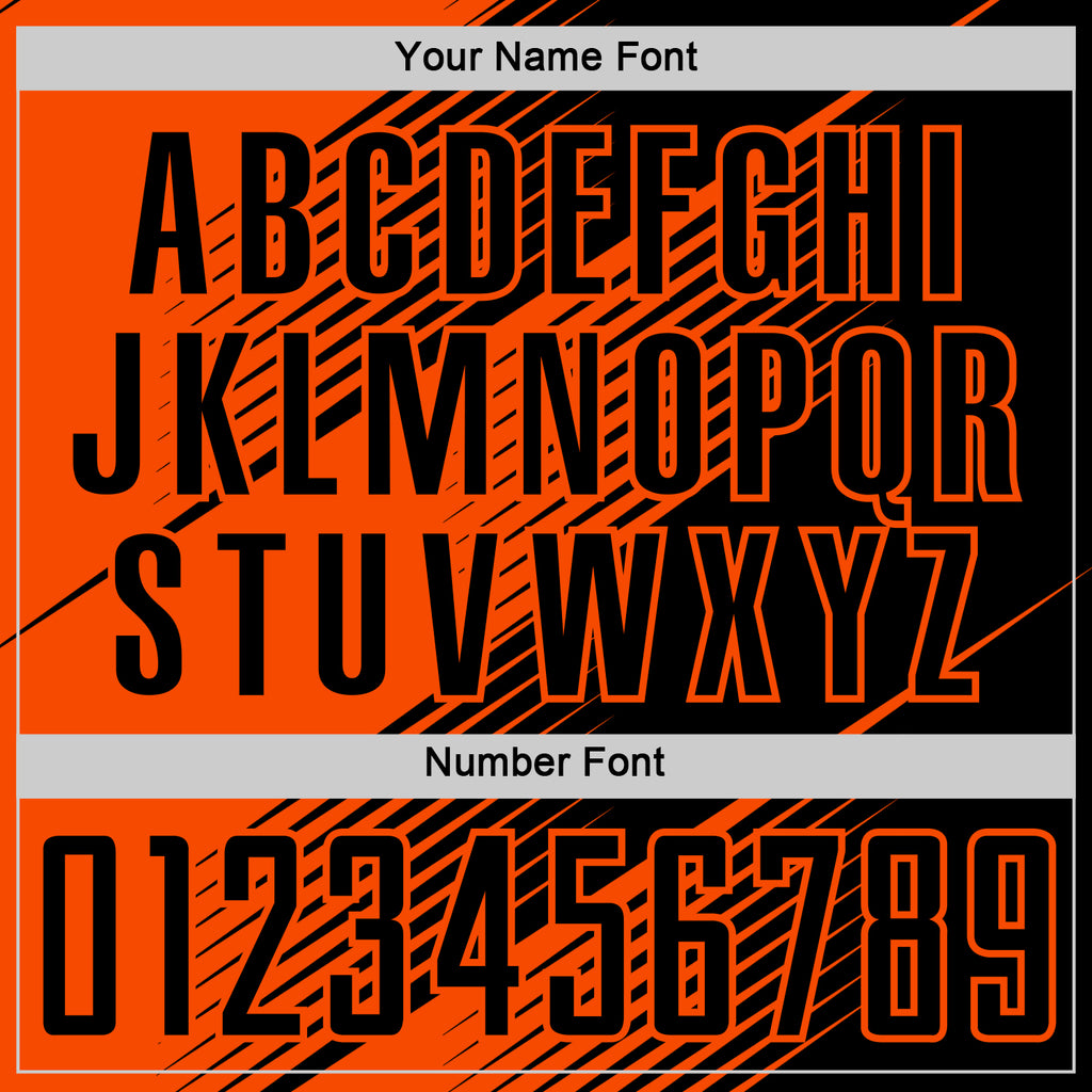 Custom Black Orange Line Sublimation Soccer Uniform Jersey