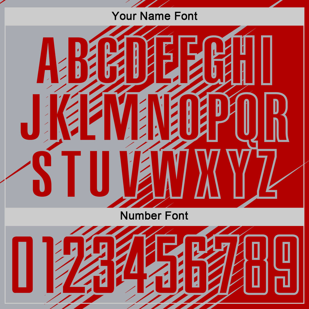 Custom Red Gray Line Sublimation Soccer Uniform Jersey