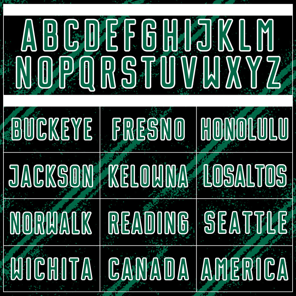 Custom Black Kelly Green-White Abstract Fragment Art Splash Sublimation Soccer Uniform Jersey