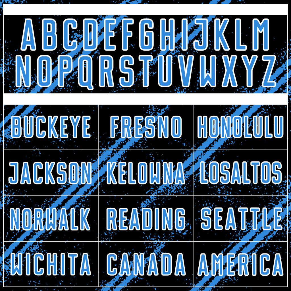 Custom Black Powder Blue-White Abstract Fragment Art Splash Sublimation Soccer Uniform Jersey